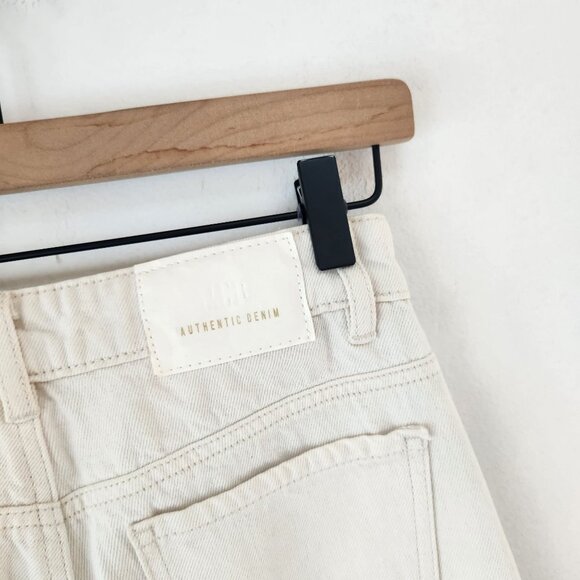 MNG Mango Low-Rise Loose-Fit Wide Leg Jeans Cream Denim Women's S - Picture 7 of 12